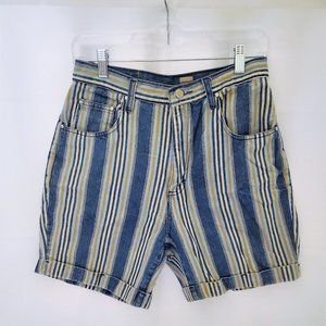 Gitano High Waisted Striped Vintage Shorts Size 10